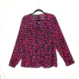Jones New York tunic top. 2X black/pink